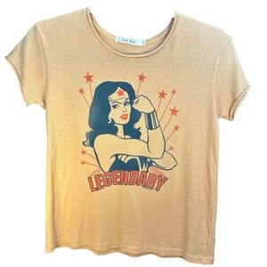 Junk Food Wonder Woman TShirt Girls XL Golden Mustard New Legendary New
